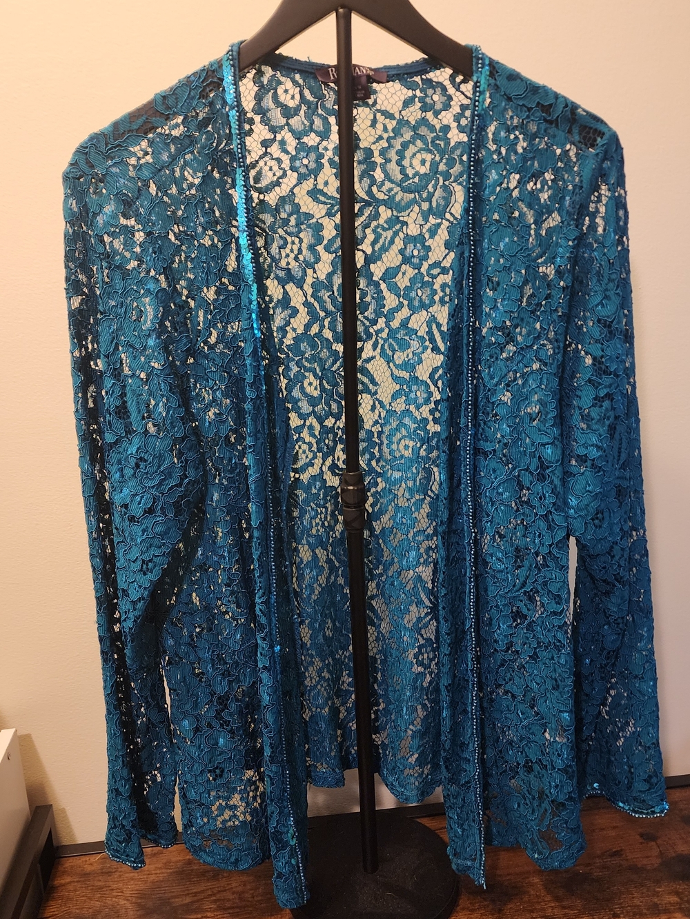 Roaman's Teal Lace Top